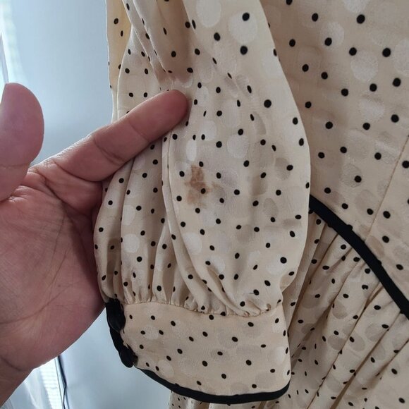 Vintage Jack Mulqueen Collectibles 100% Silk Dress Made in Korea SZ‎ 4 Polka dot - Picture 10 of 16